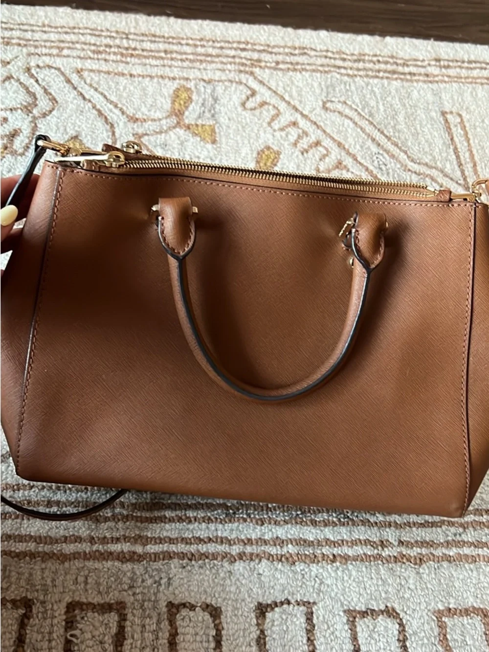 Michael Kors Cognac Saffiano Leather Tote Satchel